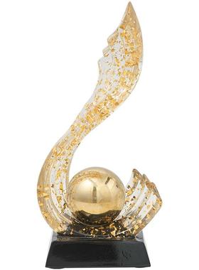 风生水起新中式摆件办公室客厅玄关酒柜电视柜生财轻奢装饰送礼品