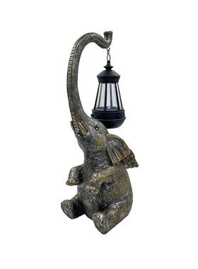 大象摆件户外太阳能庭院装饰草坪灯户外工艺品花园大象雕像摆件