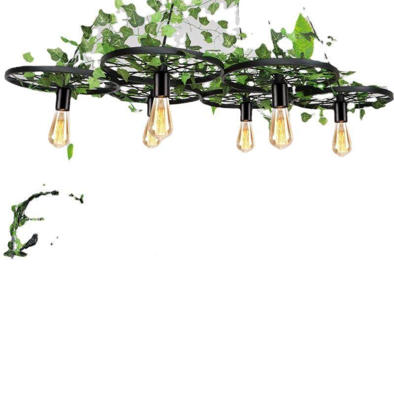 休闲发餐厅吊灯火锅店奶茶店吧台美复古工风绿植装麻饰绳吊业灯,家装灯饰光源,智能吊灯,淘宝优惠券,粉丝福利购,淘宝优惠卷