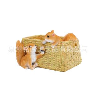 置户外花园卡松鼠编织花盆多肉创意美通式乡村阳台布造庭景院MJ42