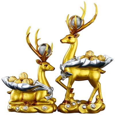 创意式酒柜电软视柜客厅家居工艺装饰树脂侣EKD3928鹿收纳情装摆