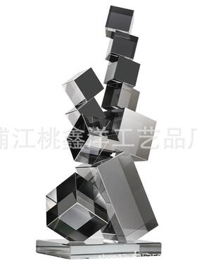 轻奢块树水晶摆件样BJ-FKSX0品房售楼饰部客厅民方宿直播间玄关家
