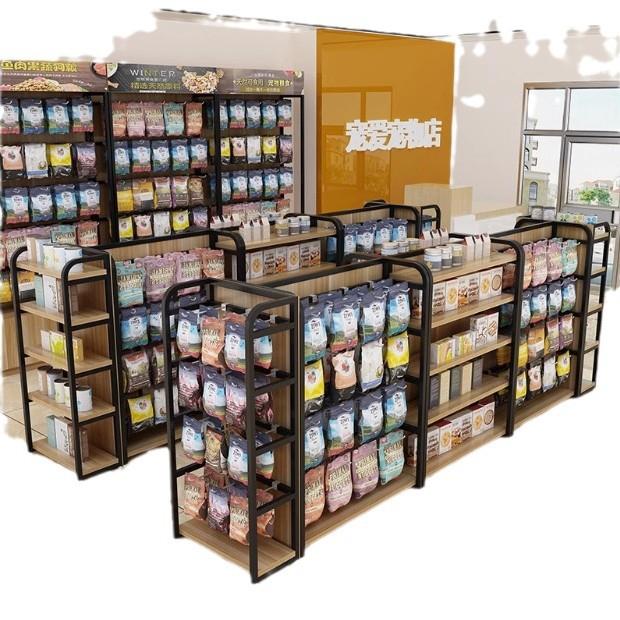 中岛展示柜超市货架零食饰品挂钩架手机配件展架中岛架双面展示架