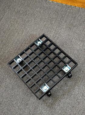 高轮品质圆形花盆托DFB盘带金属工业简约风移底座方动形选高可承