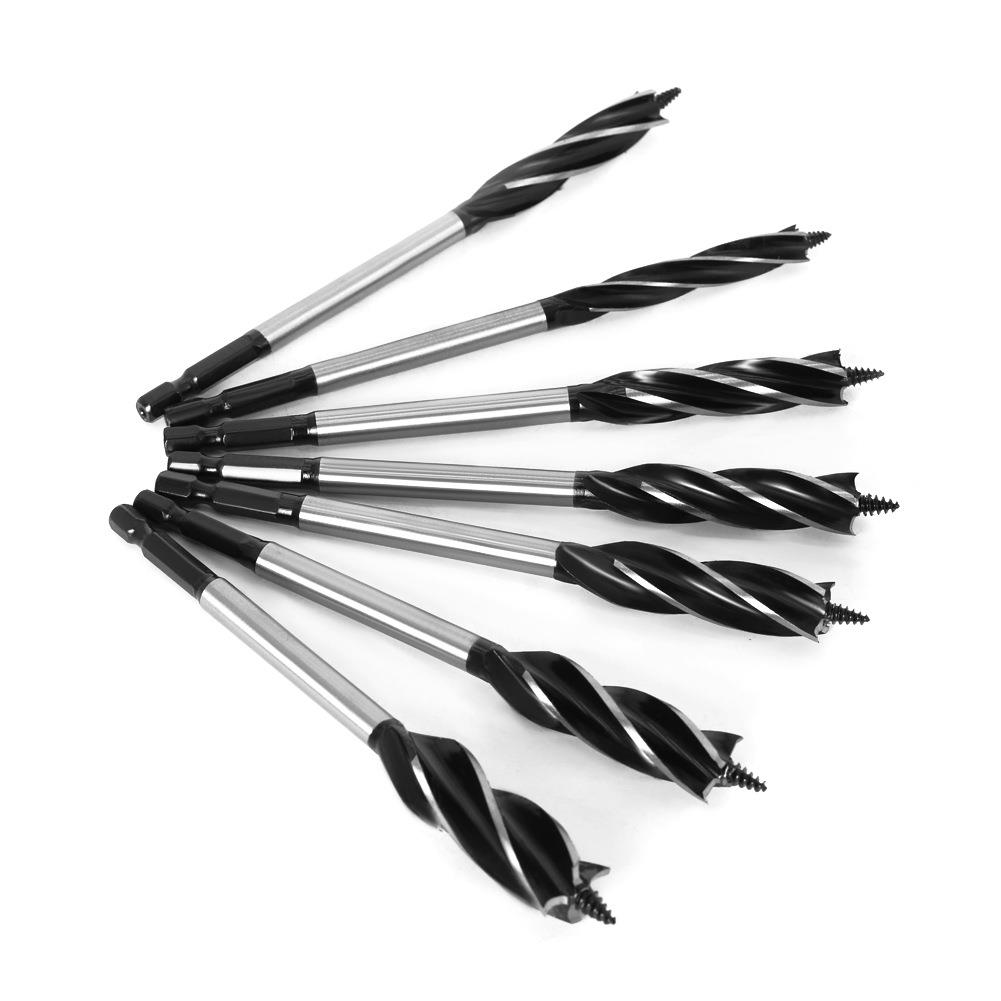 木工支罗钻 四槽木工钻 门锁开孔器 四刃加长木工钻六角柄跨境热