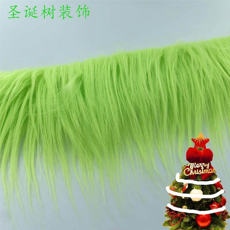 现货毛边圣诞树裙装饰白黑绿色人造毛服装鞋帽饰品围栏毛绒条
