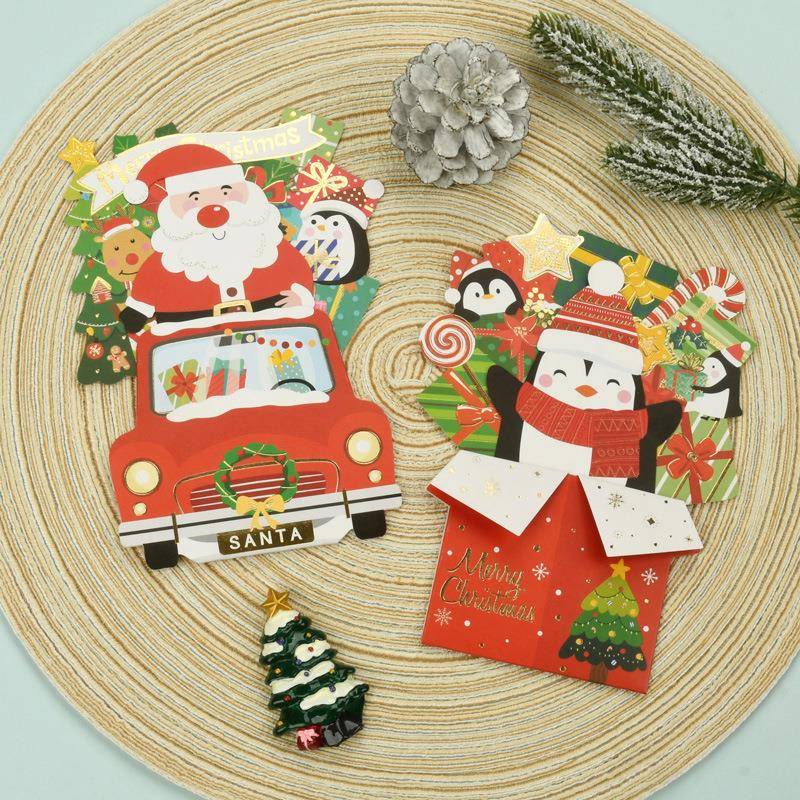 伊和诺圣诞节日中国风贺卡立体韩国创意卡片生日幼儿园送朋友礼物