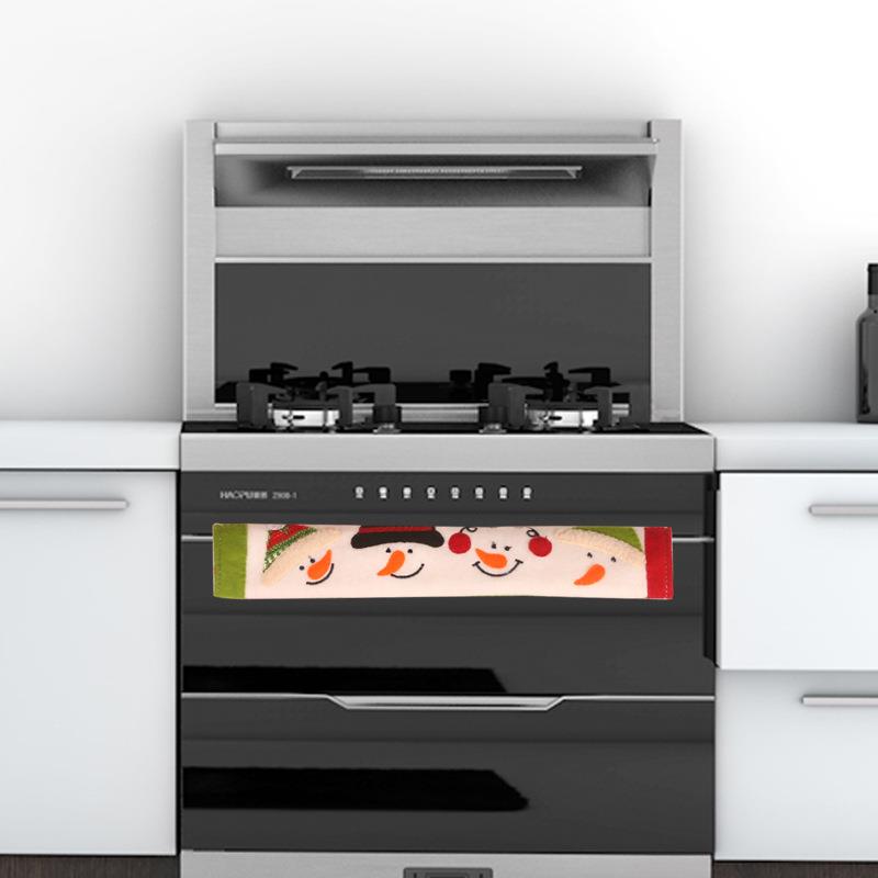 铭冠圣诞披风微波炉冰箱双开门把拉手把手套加长布艺保护套装饰