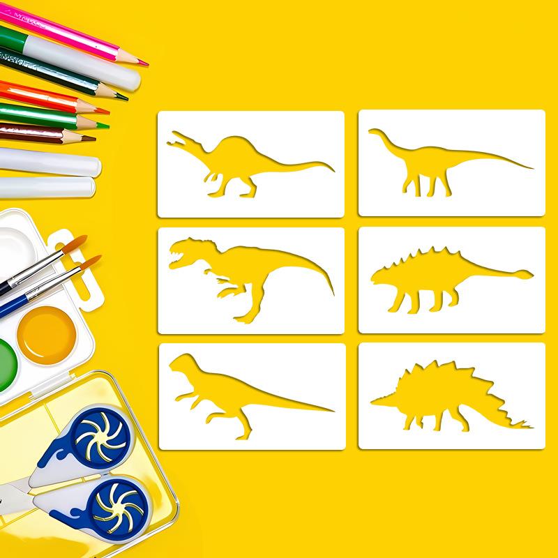 跨境亚马逊原创17张恐龙绘画模版绘画模版绘画模版动物主题diy