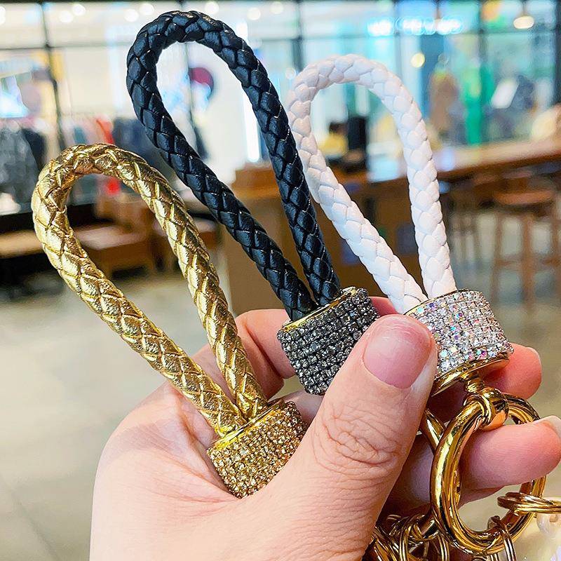 高档轻奢电镀镶钻小熊车钥匙扣时尚女生汽车钥匙链精致包包挂件