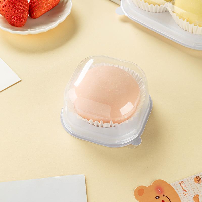 雪媚娘包装盒青团烘焙单多个盒子大福纸托透明圆形方盒蛋黄酥甜品