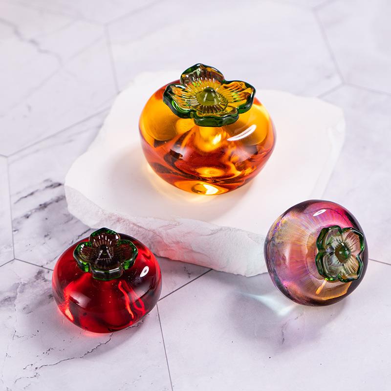 新款水果摆件事事如意柿子南瓜摆件家居水晶装饰品中式简约in