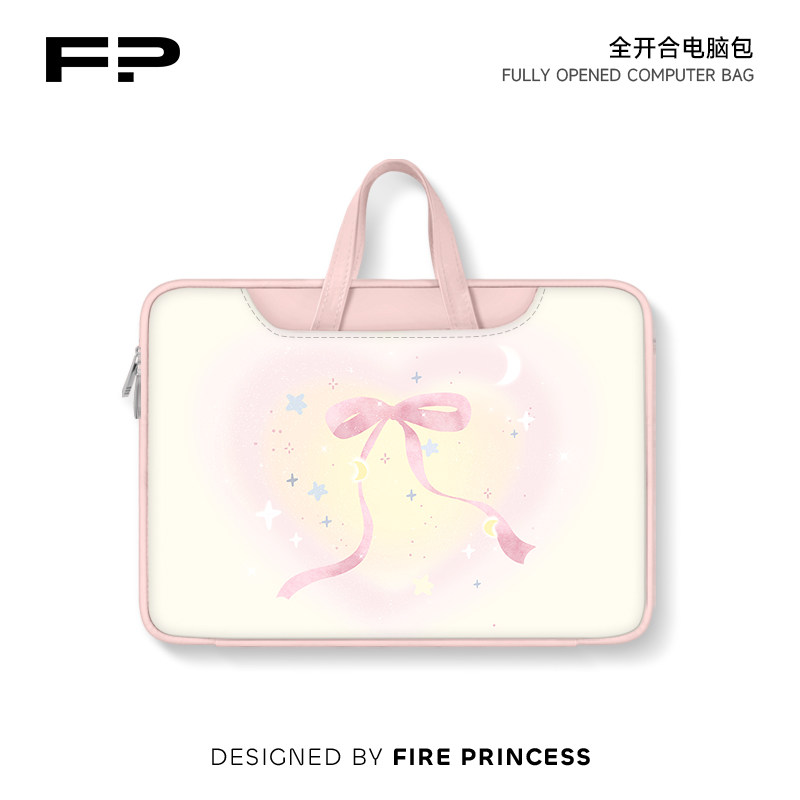 火公主清新蝴蝶笔记本电脑包新款手提适用苹果macbook小新air华为matebook14寸保护套女联想pro16内胆包
