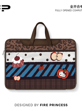 FIREPRINCESS豹纹苹果笔记本电脑包新款手提适用苹果macbook小新air华为matebook14保护套女联想pro16内胆包
