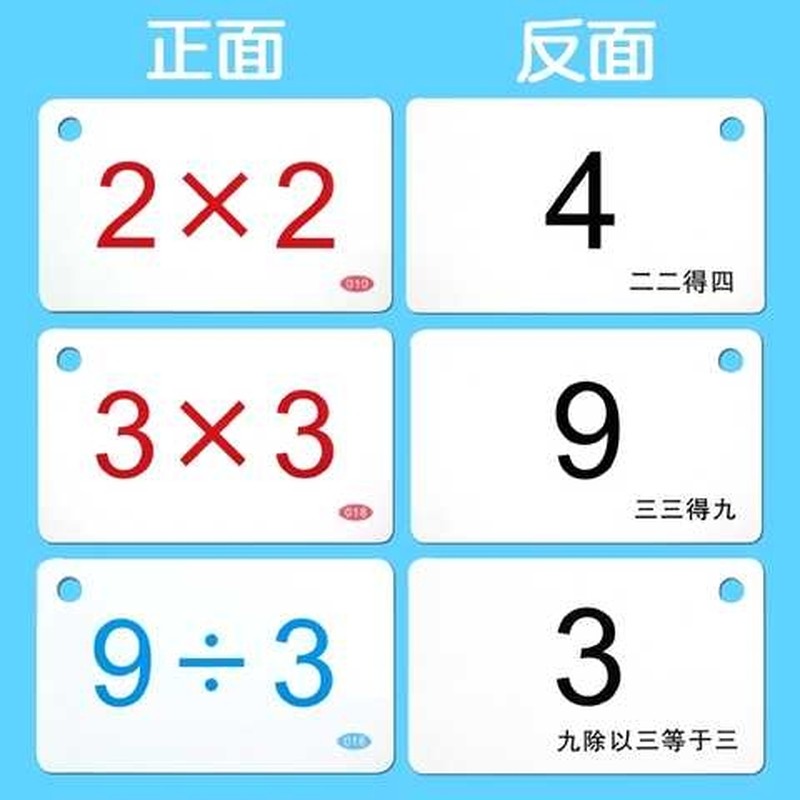 乘法口诀背诵神器口诀表教具卡片99九九乘除二年级练习大图小学生