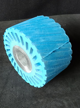 蓝色铝芯砂带套轮砂带皮机轮鞋厂抛光机轮平行开孔橡胶轮砂纸带轮