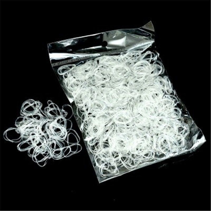 1000pcs/pack Transparent Hair Elastic Rope Rubber Band for W
