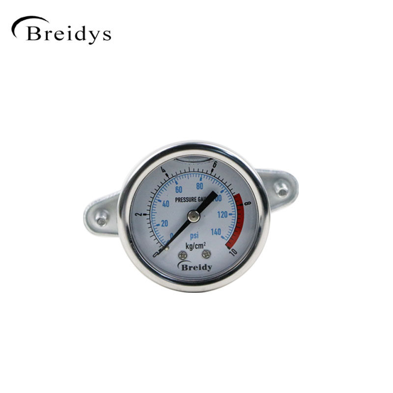 YN50ZV压力表轴向支架耐震压力表0-1.6mpa气压油压水压表0-40mpa