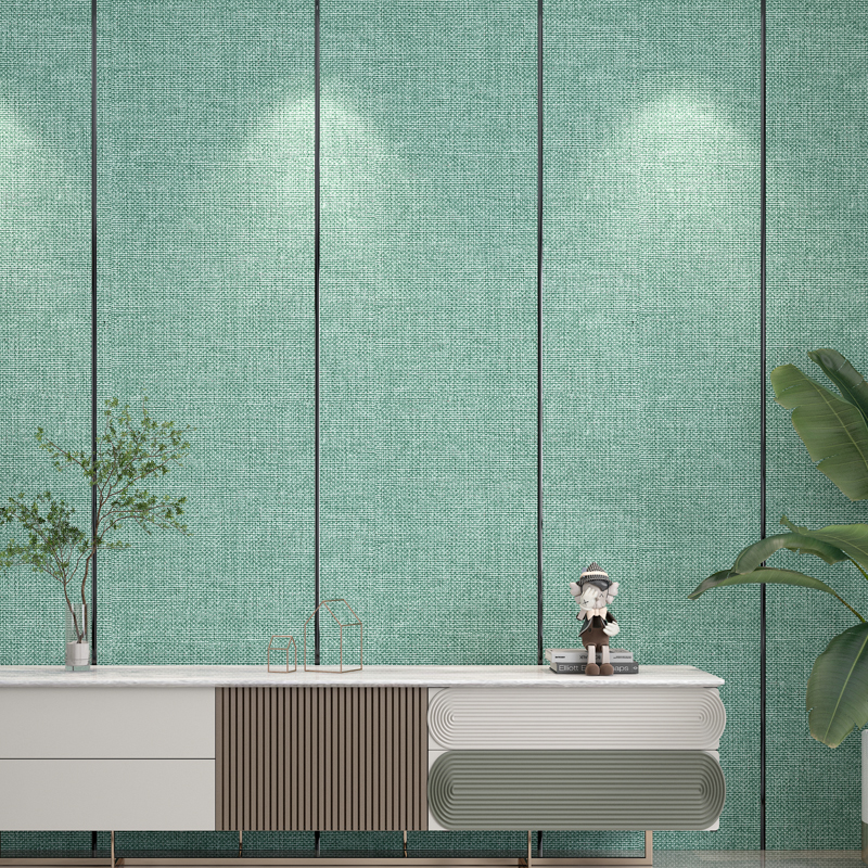 高端亚麻加厚自粘软硬包墙布电视背景墙壁纸自贴隔音无缝全屋壁布