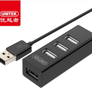 优越者(UNITEK)USB延长线 高速一拖四多接口 1.5米 黑色Y-2140GBK