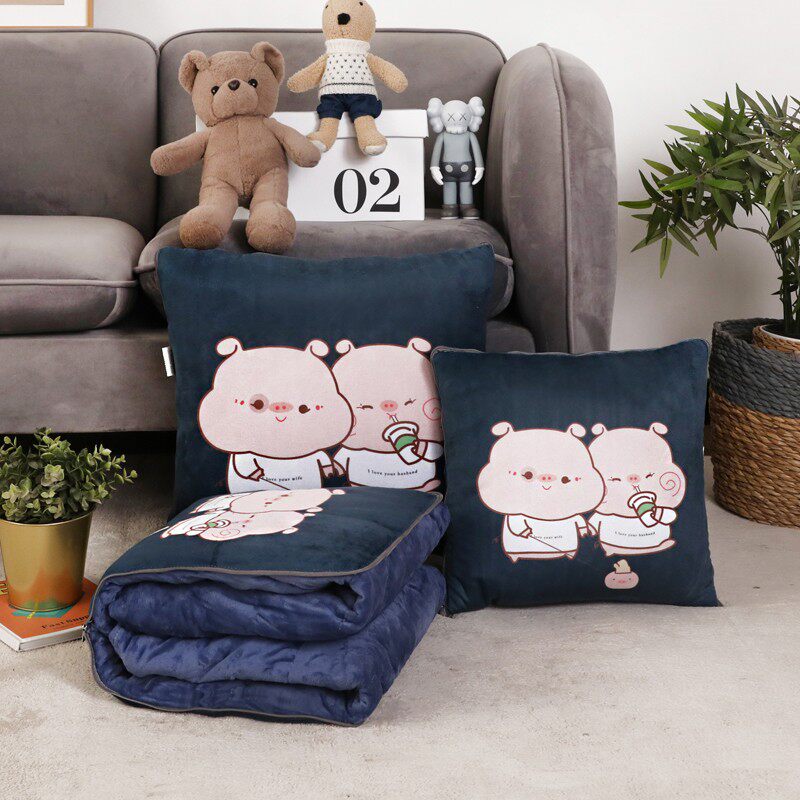 两用珊瑚绒抱枕被子多功能车载加厚办公室午睡枕头汽车折叠空调