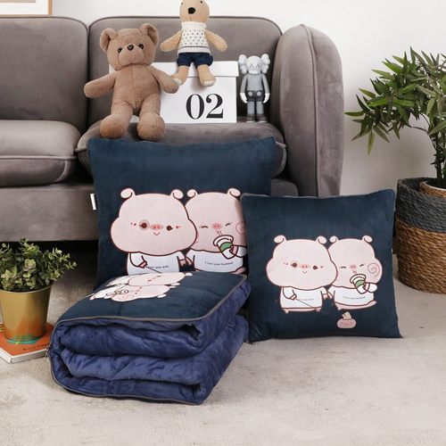 两用珊瑚绒抱枕被子多功能车载加厚办公室午睡枕头汽车折叠空调