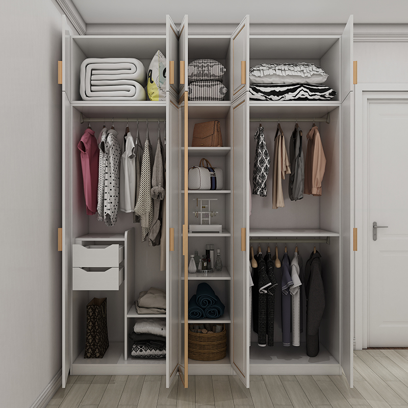 卧室大衣柜组合整体衣柜现代轻奢衣橱收纳柜成人双门四门五门顶柜