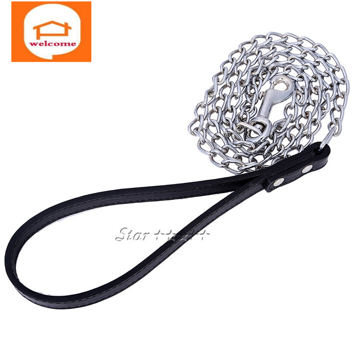 100CM PU Handle Metal Chain Leash (Leash Only), Dog/Pet Le