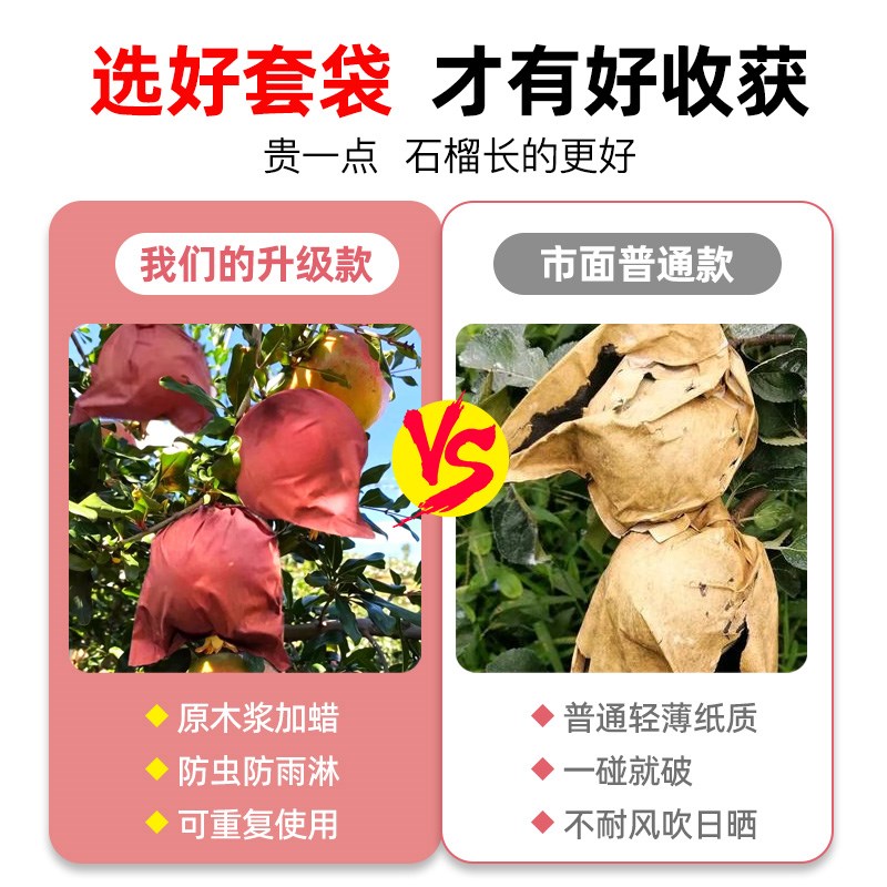 石榴套袋专用果袋番石榴桃子莲雾蔬果通用保护袋防鸟防虫透气纸袋