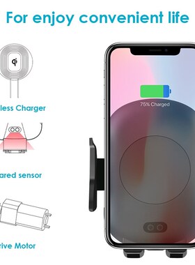 Qi Wireless Car Charger Phone Holder 10W Fast Charging Infr