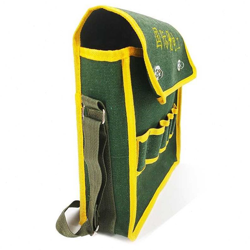 冰禹BYyc1五金工具包收纳包帆布电工包多功能维修包绿边单肩包木