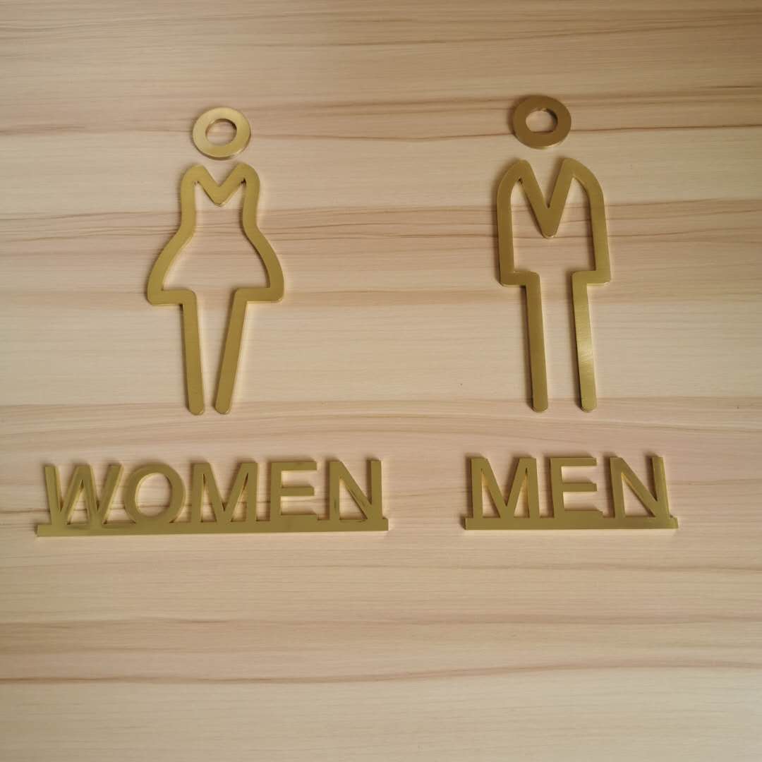 创意不锈钢卫生间标识牌厕所提示牌WC指示牌酒店洗手间指示牌