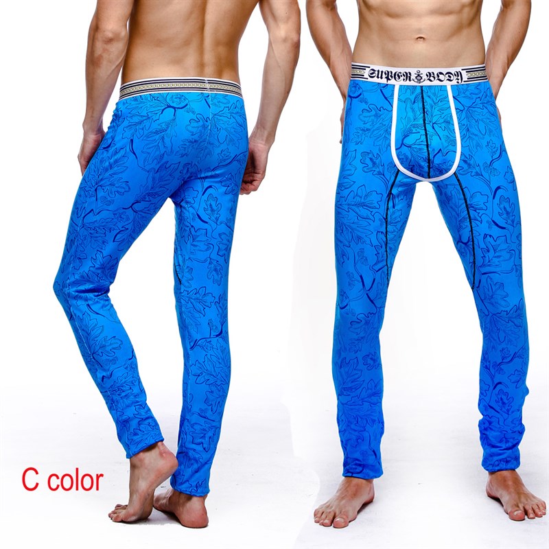 Men Long Johns Men Hot Thin Elastic Line Pants Male Fashion