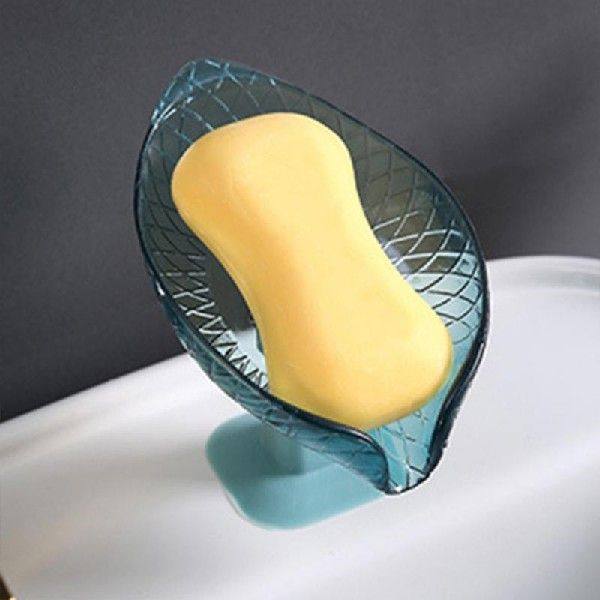 Leaf Shape Soap Box Suction Cup Punch-free Bathroom Soap