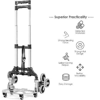 Shopping Cart Stair Climbing Cart Hand Truck with Bungee