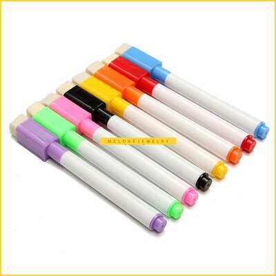 8pcs Color Magnet Pens Magnetic Wipe White Board Markers Bui