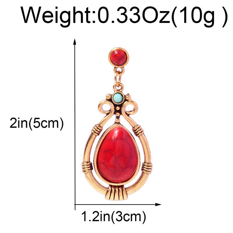 欧美气质镂空仿松石时尚耳环 简约复古耳环耳饰女 F22120