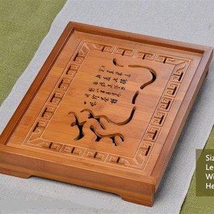 Tea Bamboo Flower Wood Natural Set Kung Carving Sale Hot