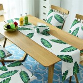 Monstera Leaf Table Dining Nordic Plant Runner Mat Non