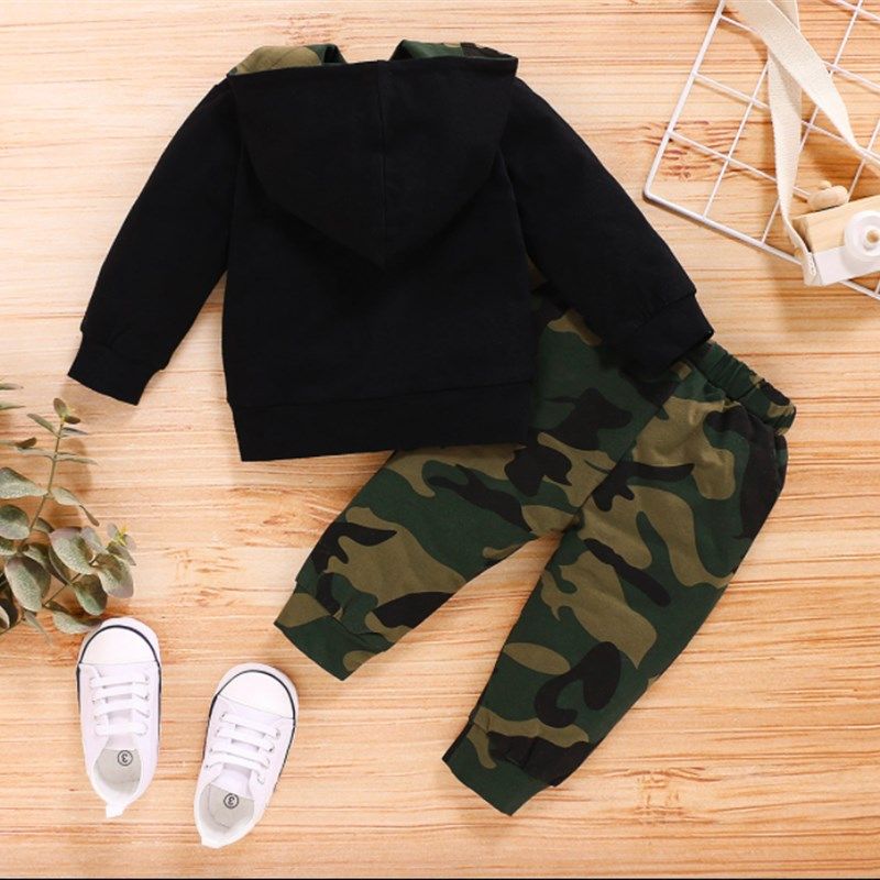 Baby Boy Clothes Hoodies+Long Camouflage Pants 2PCS Outfits