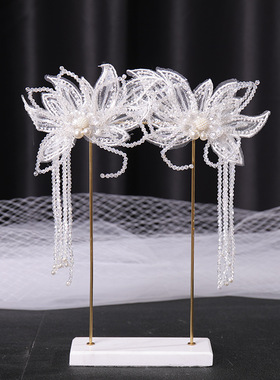 2pcs Hairpins Hair Clips For Women White Tassel Pearl Barret