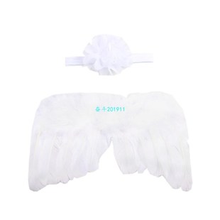 Newborn Wings Back Accessories Flower Feather Chiffon Angel