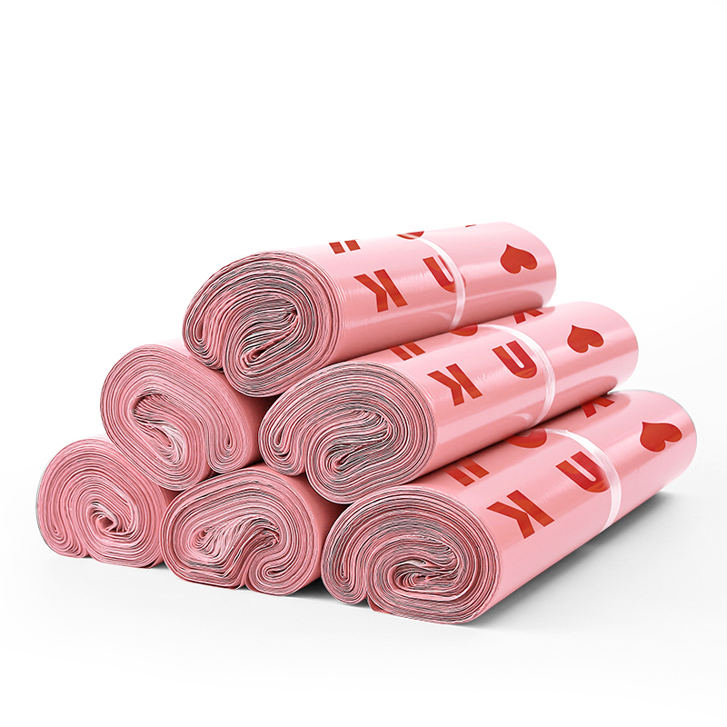 快递袋加厚打包袋粉色英文印刷袋全新料服装防水包装袋破坏袋定制