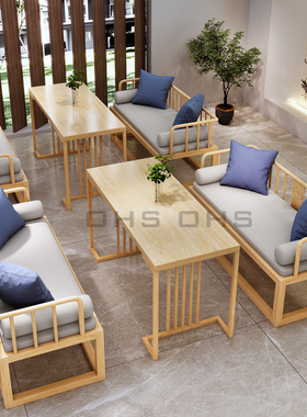 OHOUSE国潮茶楼酒馆餐饮饭店沙发卡座桌椅组合新中式铁艺高端定制