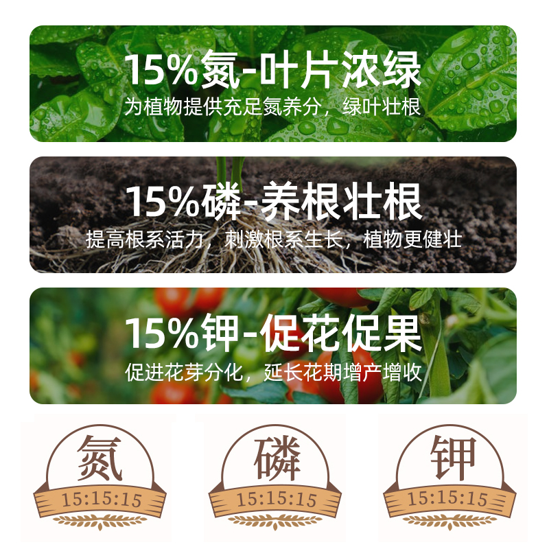 氮磷钾复合肥绿植花卉缓释肥颗粒通用控释花肥料盆栽家用多肉专用