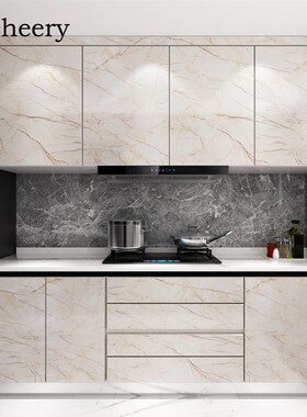 Marble Waterproof Dining Table Wall Stickers Vinyl Self Adh