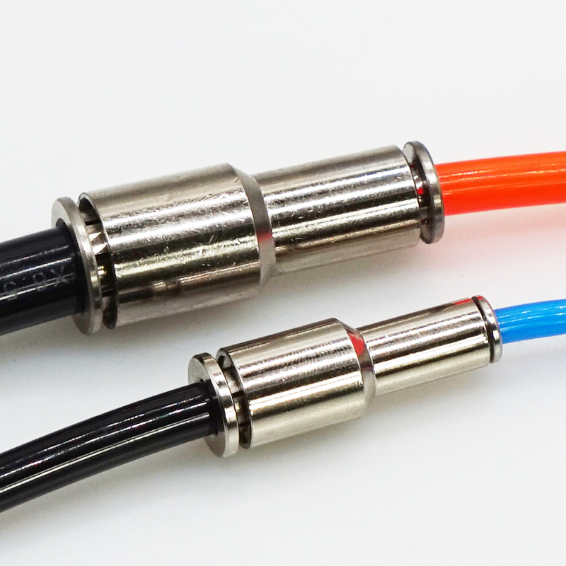 气动三通快插气管变径接头PG4/6/8/10/12-6/8/10/12全铜镀镍PEG