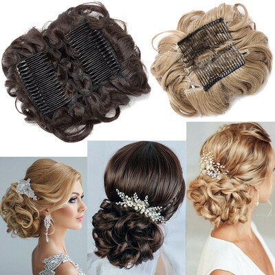 BENEHAIR Messy Hair Bun Clip in Hair Extension 2 Plastic Com