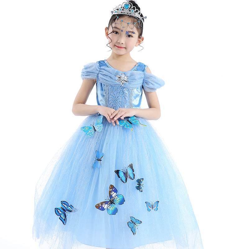 l公儿雪童出表演服装女孩化装舞会仙女衣服舞蹈演服冰奇缘白雪主