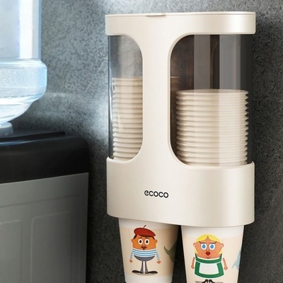 一次性杯子取杯器台式饮水机纸杯架塑料自动胶杯子免打孔杯架家用